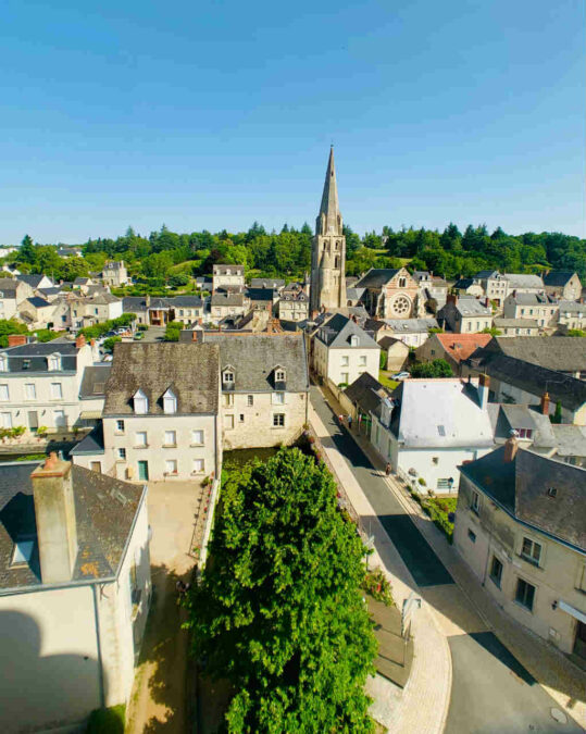 Castelo Langeais Vale do Loire Vista da cidade desde a Sala de Ronda