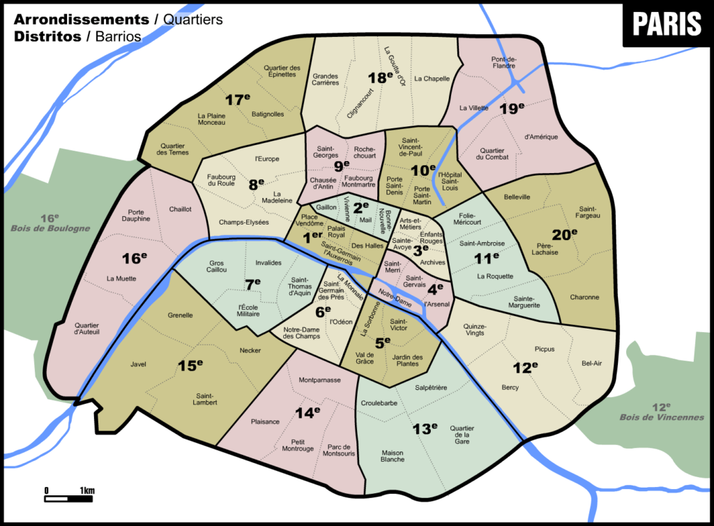 Viajar Sozinha para Paris, Entenda as divisões dos bairros e regiões administrativas