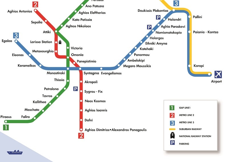 Mapa Metro de Atenas Viajante Solo